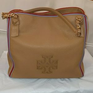 Tory Burch Harper Stripe Center-zip Tote
